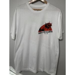 Metallic Shirt Hell On Earth Tour Women’s Size XL White Short Sleeve Graphic Tee